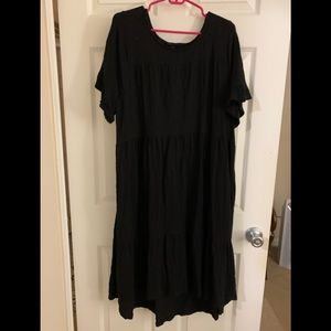 Torrid Black Jersey Tiered Hem Dress